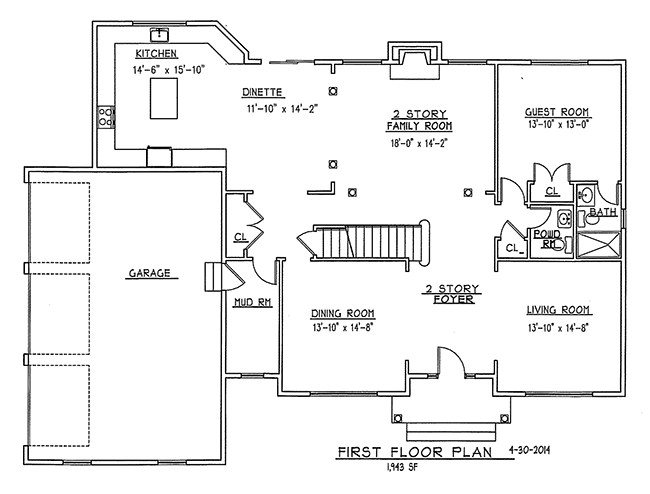 First Floor Plan of 6 Flintlock Road, Montvale, NJ