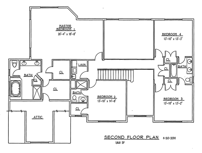 Second Floor Plan of 6 Flintlock Road, Montvale, NJ