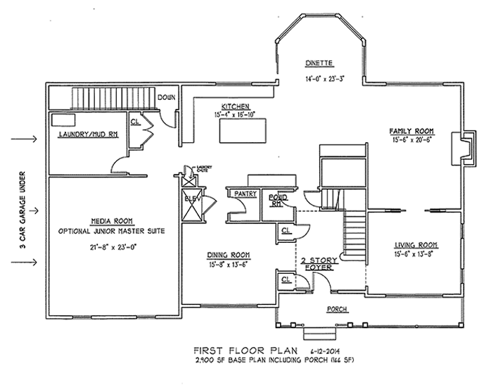 First Floor Plan of 9 Flintlock Road, Montvale, NJ