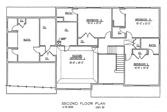 Second Floor Plan of 9 Flintlock Road, Montvale, NJ